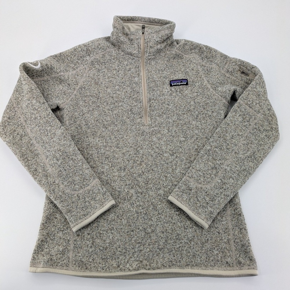 Patagonia Better Sweater Women's M Beige Oatmeal Heather Zip Fleece Pullover CDW